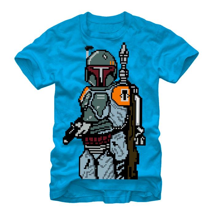 fifth sun Men's Star Wars Pixel Boba Fett Bounty Hunter T-Shirt