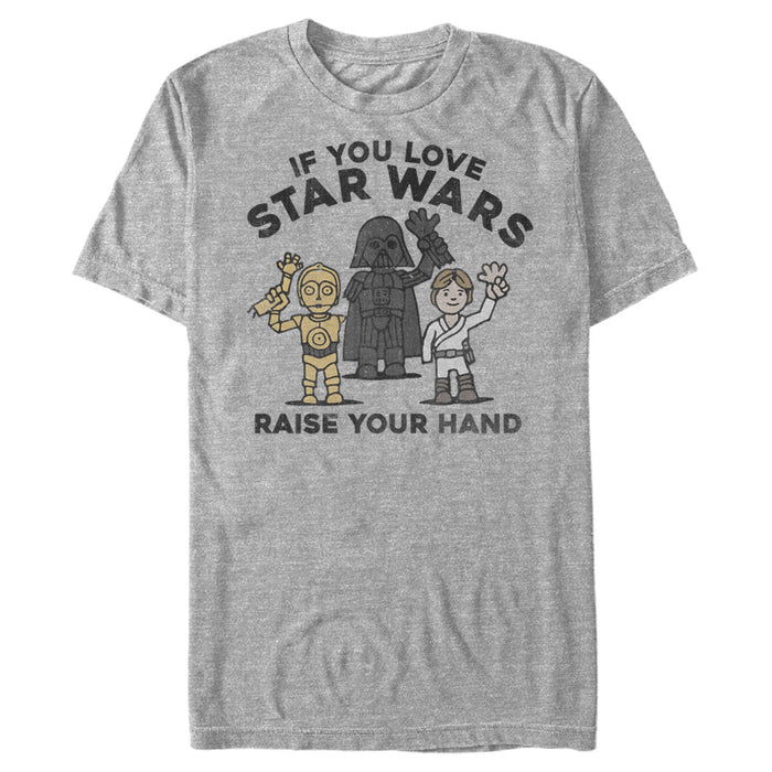 fifth sun Men's Star Wars Raise Your Hand Cartoon T-Shirt