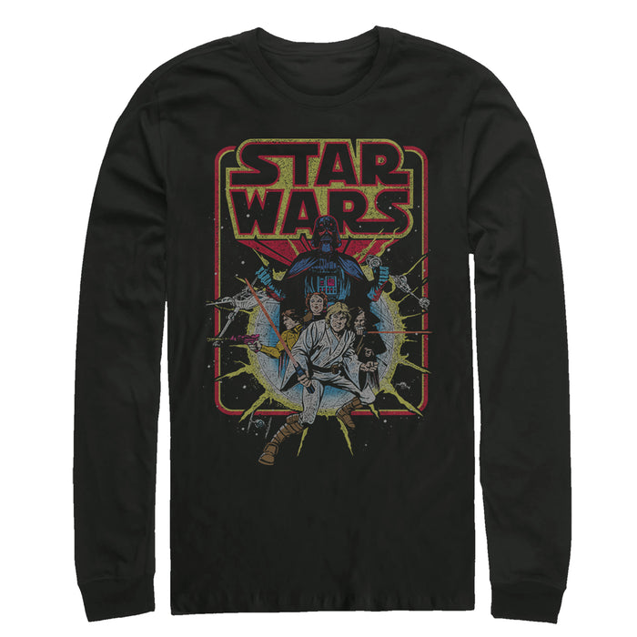 fifth sun Men's Star Wars Retro Explosion Long Sleeve Shirt