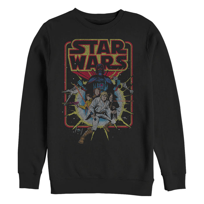 fifth sun Men's Star Wars Retro Explosion Sweatshirt