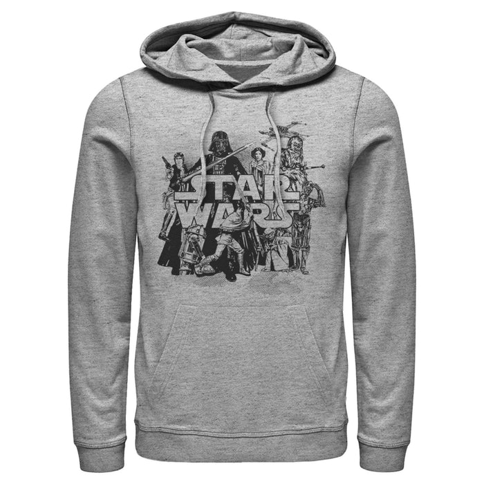 fifth sun Men's Star Wars Retro Favorites Collage Pull Over Hoodie