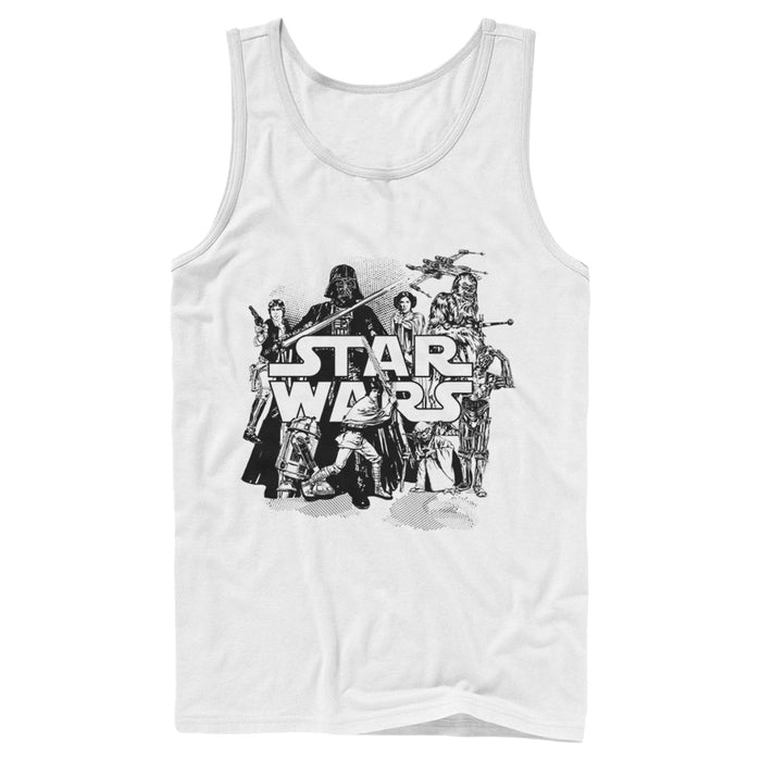 fifth sun Men's Star Wars Retro Favorites Collage Tank Top