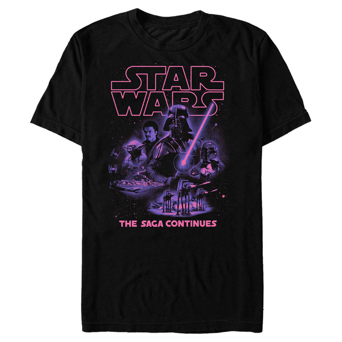 fifth sun Men's Star Wars Retro Saga Continues Character Collage T-Shirt