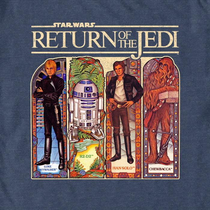 Fifth Sun Men's Star Wars: Return Of The Jedi Return Of The Jedi Retro Character Cards T-Shirt