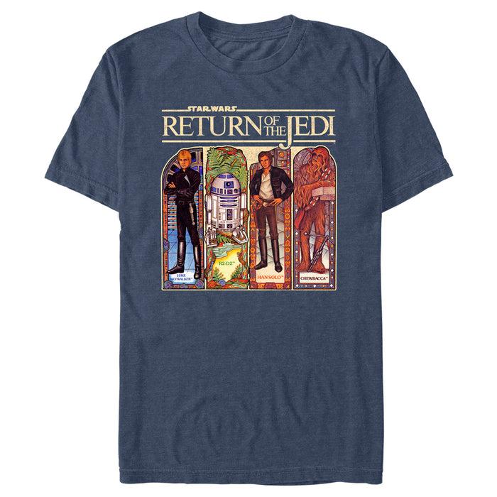 fifth sun Men's Star Wars: Return of the Jedi Return of the Jedi Retro Character Cards T-Shirt