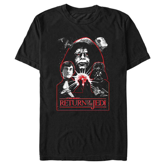 fifth sun Men's Star Wars: Return of the Jedi Return of the Jedi Emperor Palpatine Black and Red Poster T-Shirt