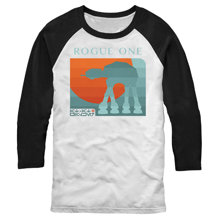 fifth sun Men's Star Wars: Rogue One AT-AT Sunset Baseball Tee