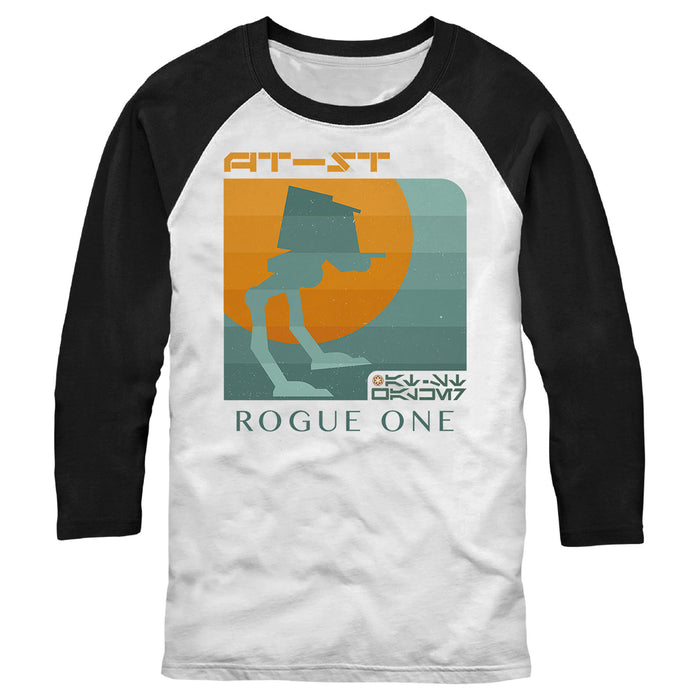 fifth sun Men's Star Wars: Rogue One AT-ST Sunset Baseball Tee