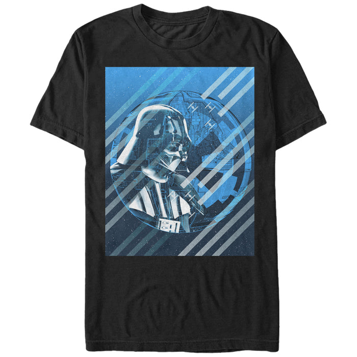fifth sun Men's Star Wars Rogue One Darth Vader Death Star Stripes T-Shirt