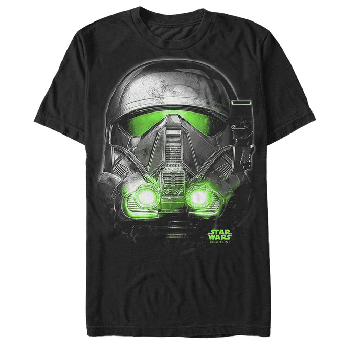 fifth sun Men's Star Wars Rogue One Death Trooper Helmet Glow Print T-Shirt
