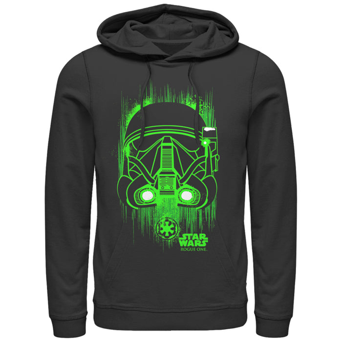 fifth sun Men's Star Wars Rogue One Death Trooper Helmet Spray Paint Pull Over Hoodie