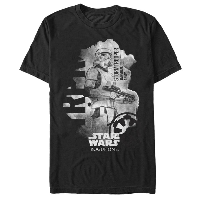 fifth sun Men's Star Wars Rogue One Stormtrooper Ripped Page Print T-Shirt