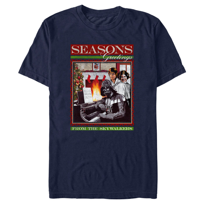 fifth sun Men's Star Wars Seasons Greetings from the Skywalkers T-Shirt