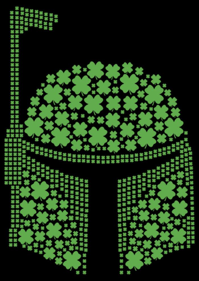 Fifth Sun Men's Star Wars St. Patrick's Day Boba Fett Clover Helmet Pull Over Hoodie