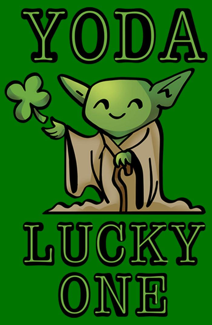 Fifth Sun Men's Star Wars St. Patrick's Day Cartoon Yoda Lucky One T-Shirt