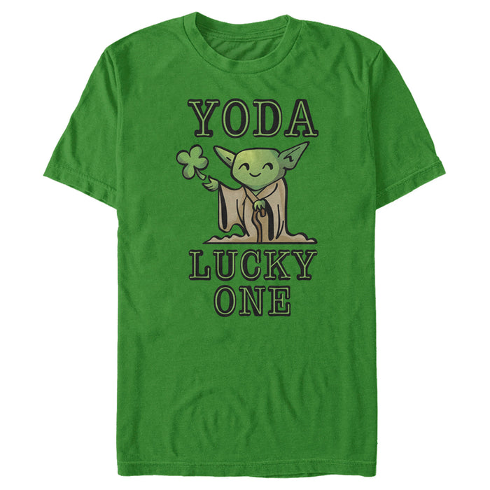 fifth sun Men's Star Wars St. Patrick's Day Cartoon Yoda Lucky One T-Shirt