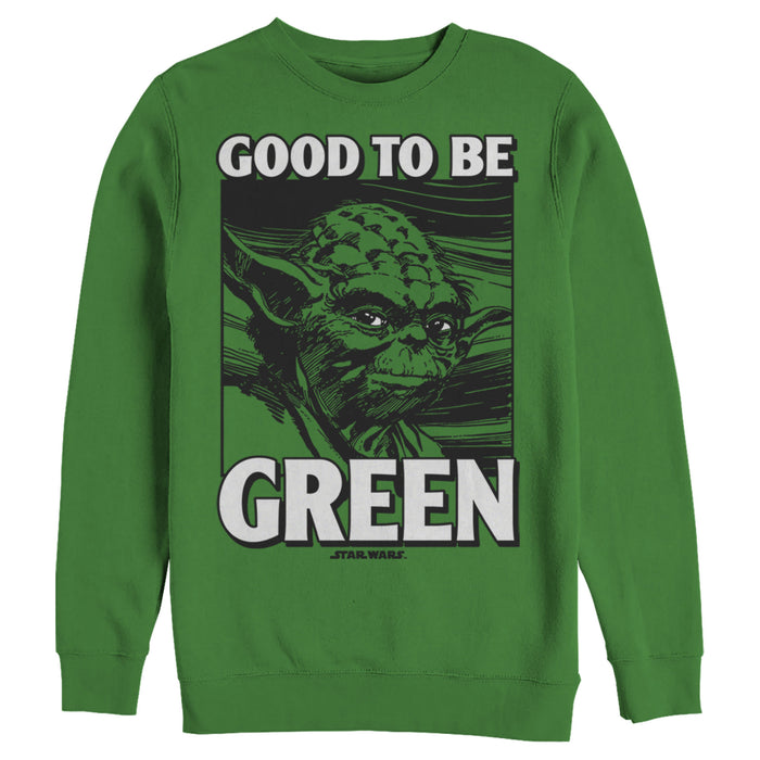 fifth sun Men's Star Wars St. Patrick's Day Yoda Good to Be Sweatshirt