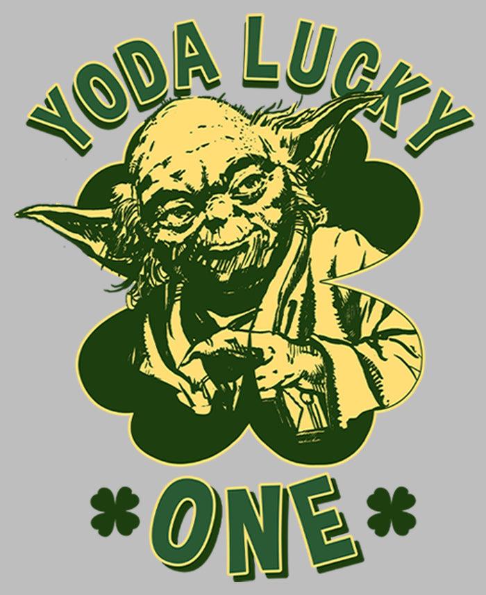 Fifth Sun Men's Star Wars St. Patrick's Day Yoda Lucky One Long Sleeve Shirt