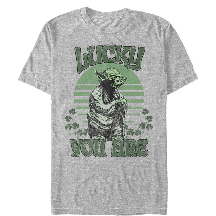 fifth sun Men's Star Wars St. Patrick's Day Yoda Lucky You Are Clovers T-Shirt