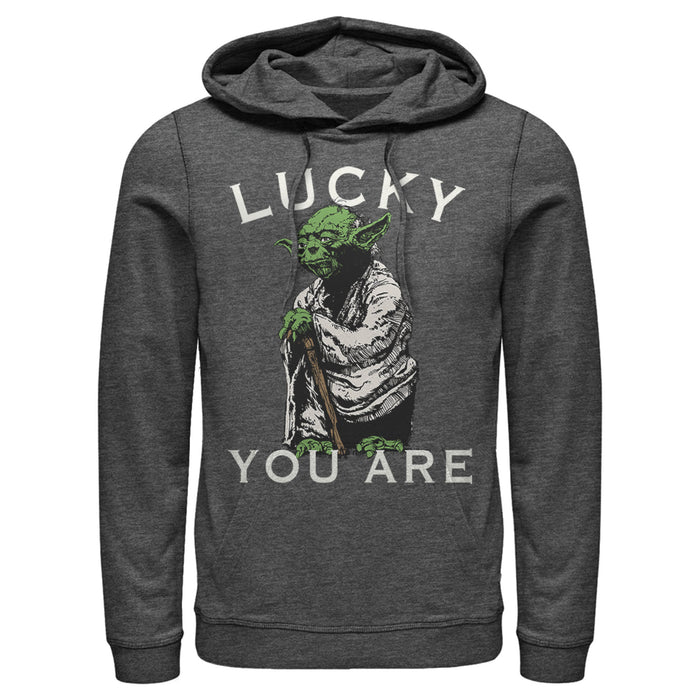 fifth sun Men's Star Wars St. Patrick's Day Yoda Lucky You Are Pull Over Hoodie