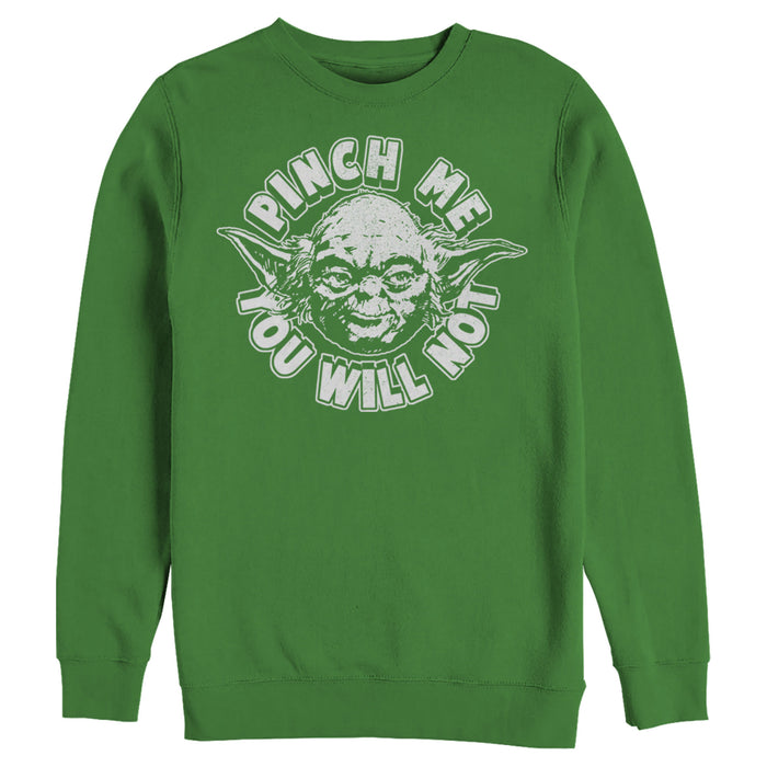 fifth sun Men's Star Wars St. Patrick's Day Yoda Pinch Me Not Sweatshirt