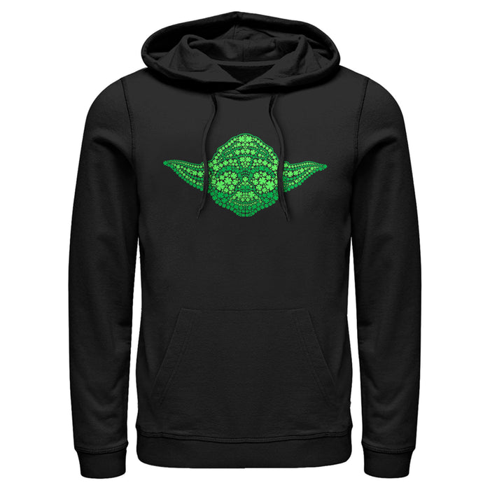 fifth sun Men's Star Wars St. Patrick's Yoda Clover Face Pull Over Hoodie
