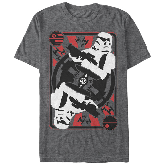 fifth sun Men's Star Wars Stormtrooper Death Star Card T-Shirt