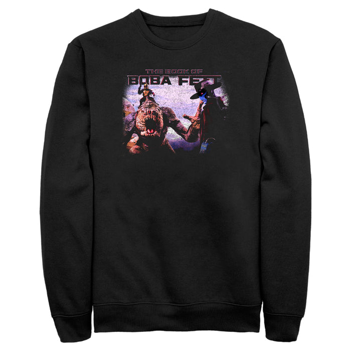 fifth sun Men's Star Wars: The Book of Boba Fett Cad Bane Rancor and Boba Standoff Sweatshirt