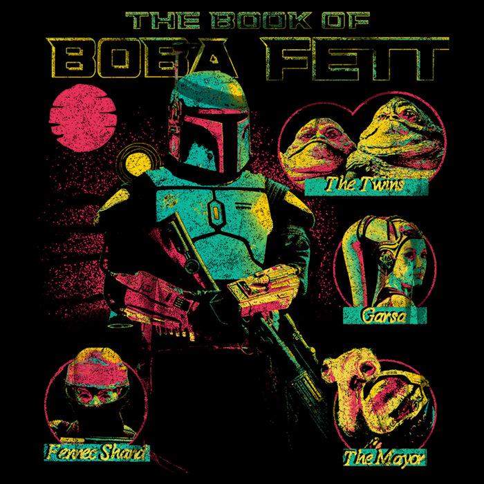 Fifth Sun Men's Star Wars: The Book Of Boba Fett Distressed Character Line-up Pull Over Hoodie