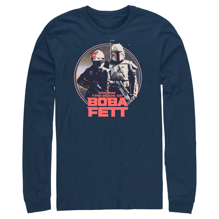 fifth sun Men's Star Wars: The Book of Boba Fett Fennec and Boba Classic Circle Long Sleeve Shirt