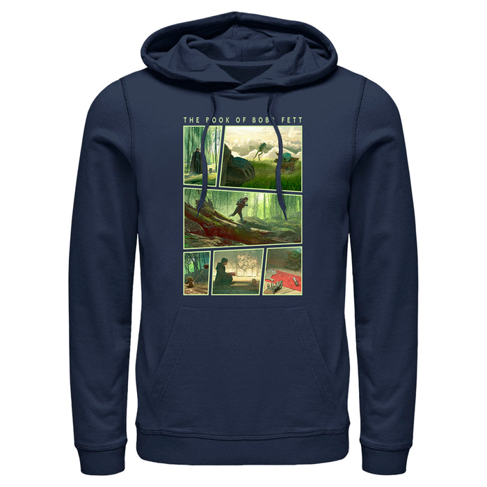 fifth sun Men's Star Wars: The Book of Boba Fett Grogu Force Training With Luke Skywalker Pull Over Hoodie