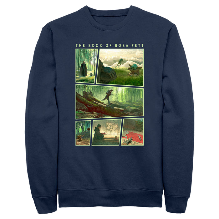 fifth sun Men's Star Wars: The Book of Boba Fett Grogu Force Training With Luke Skywalker Sweatshirt