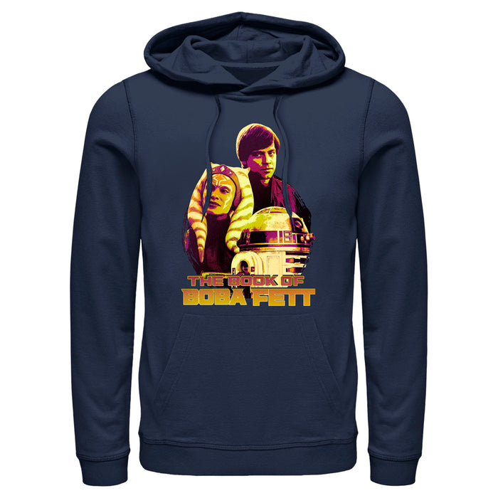 fifth sun Men's Star Wars: The Book of Boba Fett R2-D2 Skywalker Tano Old Friends Pull Over Hoodie