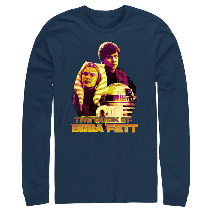 fifth sun Men's Star Wars: The Book of Boba Fett R2-D2 Skywalker Tano Old Friends Long Sleeve Shirt