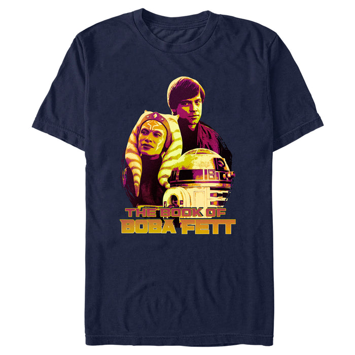 fifth sun Men's Star Wars: The Book of Boba Fett R2-D2 Skywalker Tano Old Friends T-Shirt
