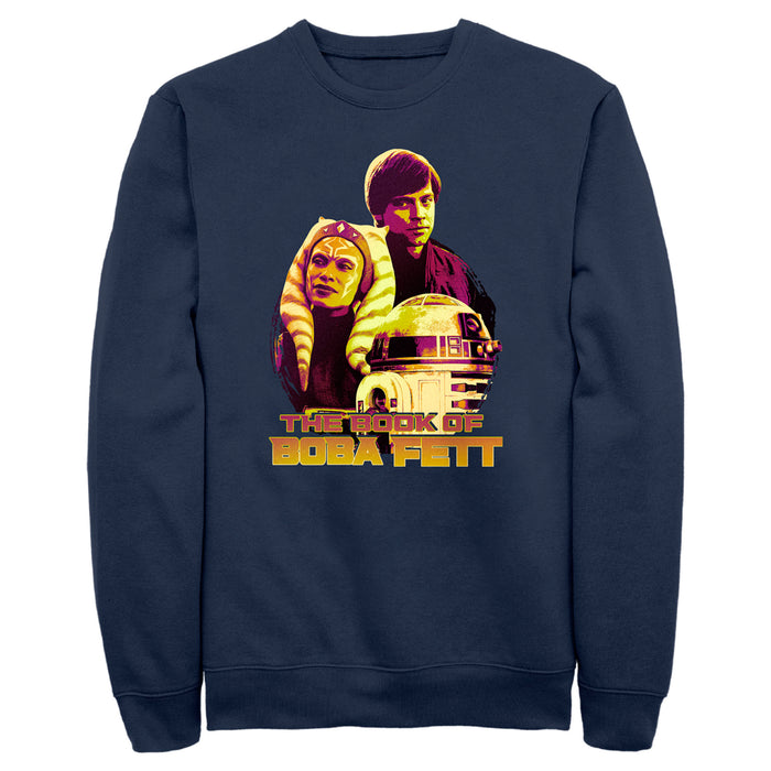 fifth sun Men's Star Wars: The Book of Boba Fett R2-D2 Skywalker Tano Old Friends Sweatshirt