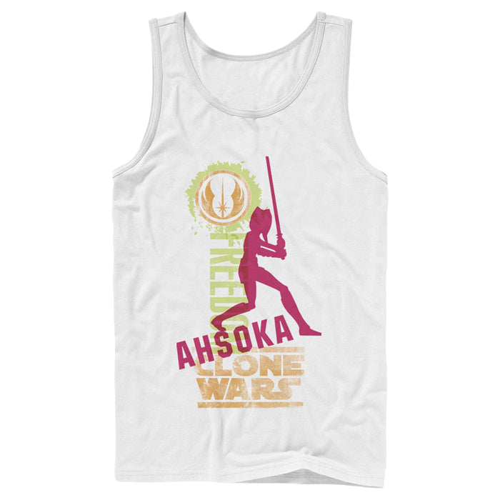 fifth sun Men's Star Wars: The Clone Wars Ahsoka Silhouette Poster Tank Top
