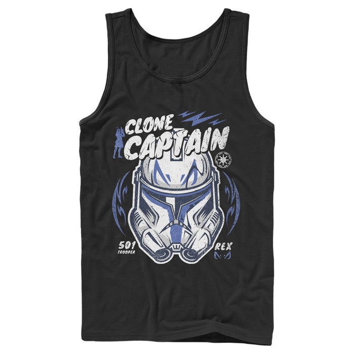 fifth sun Men's Star Wars: The Clone Wars Captain Head Shot Portrait Tank Top
