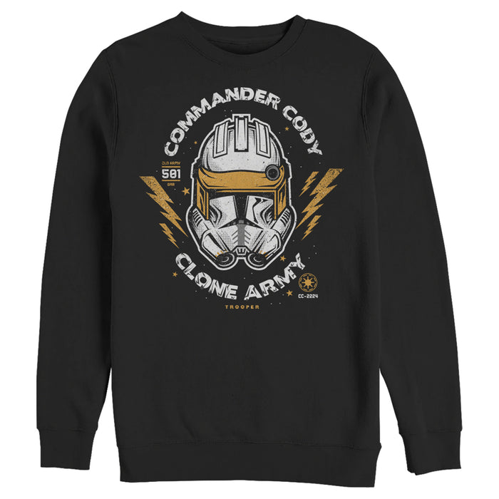 fifth sun Men's Star Wars: The Clone Wars Commander Cody Army Head Shot Sweatshirt