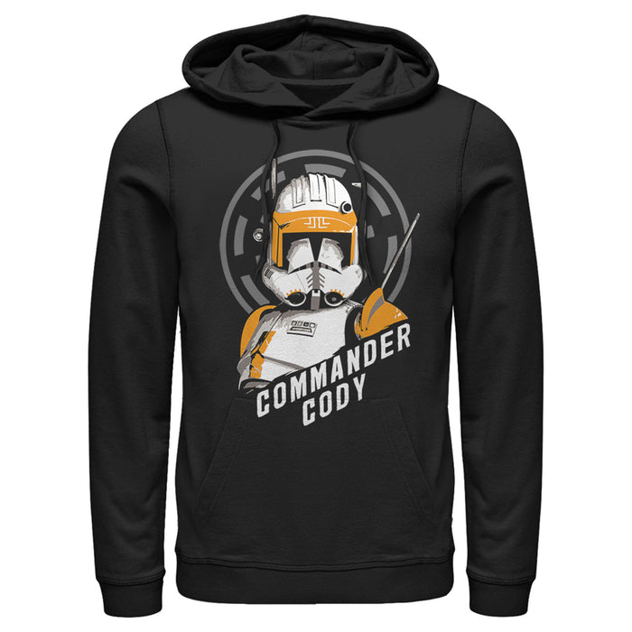 fifth sun Men's Star Wars: The Clone Wars Commander Cody Bust Logo Pull Over Hoodie