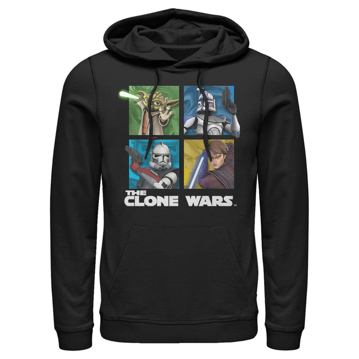 fifth sun Men's Star Wars: The Clone Wars Group Shot Box Up Pull Over Hoodie