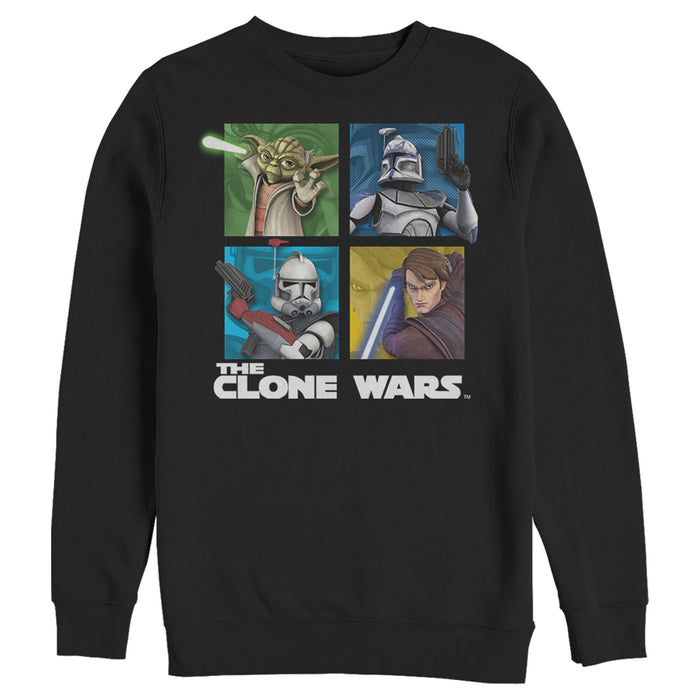 fifth sun Men's Star Wars: The Clone Wars Group Shot Box Up Sweatshirt