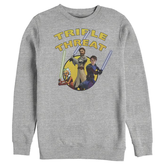 fifth sun Men's Star Wars: The Clone Wars Group Shot Triple Threat Sweatshirt