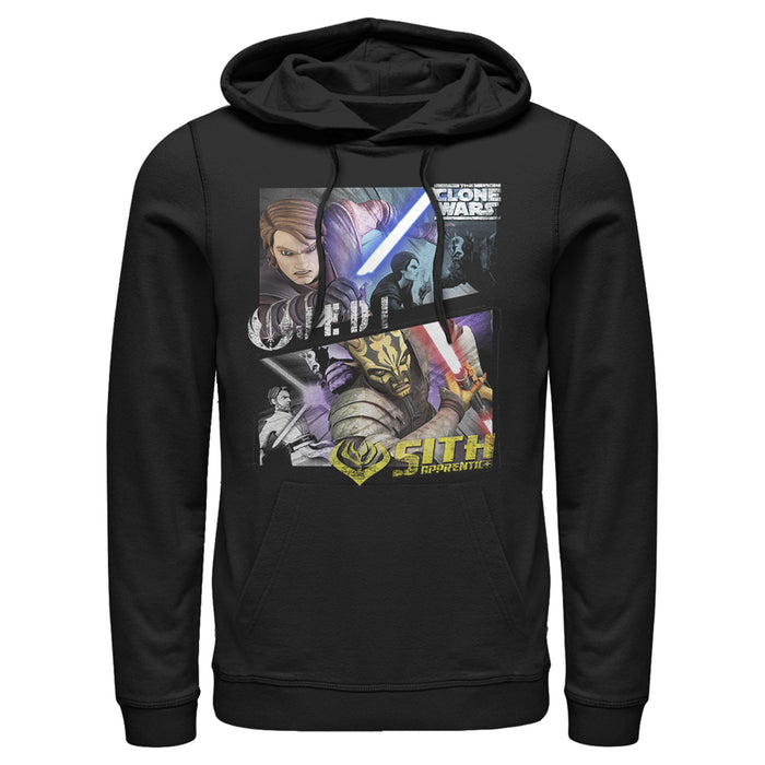 fifth sun Men's Star Wars: The Clone Wars Jedi & Sith Panels Pull Over Hoodie
