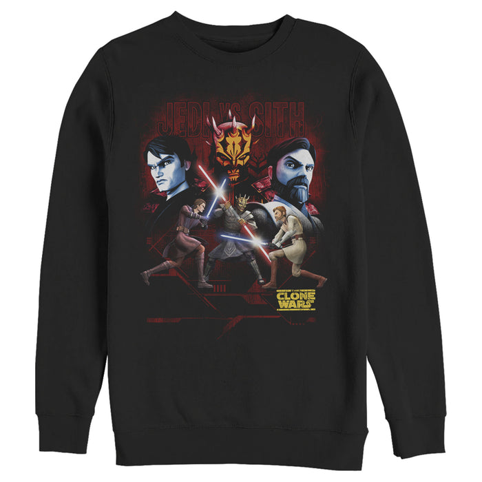 fifth sun Men's Star Wars: The Clone Wars Jedi Vs. Sith Sweatshirt