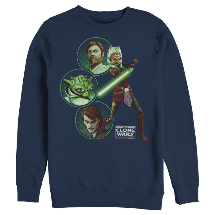 fifth sun Men's Star Wars: The Clone Wars Light Side Group Shot Sweatshirt