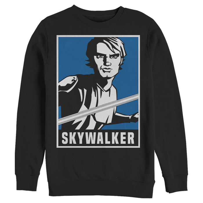fifth sun Men's Star Wars: The Clone Wars Luke Skywalker Poster Sweatshirt