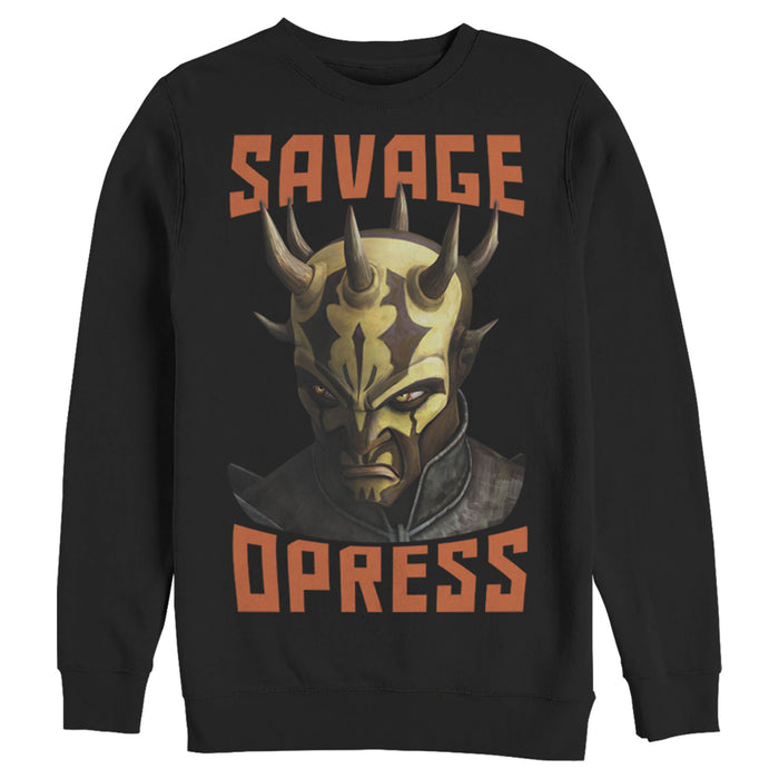 fifth sun Men's Star Wars: The Clone Wars Savage Opress Big Face Sweatshirt