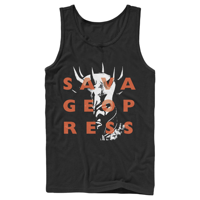 fifth sun Men's Star Wars: The Clone Wars Savage Opress Text Overlay Tank Top