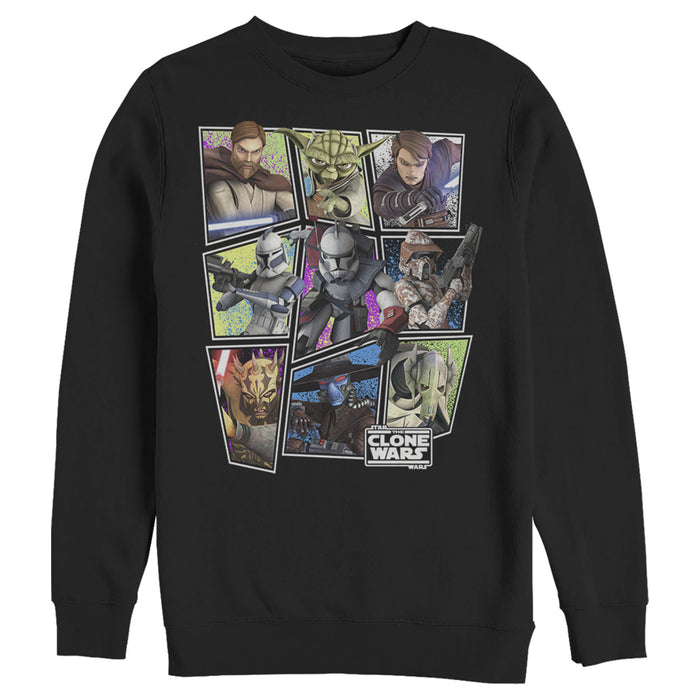 fifth sun Men's Star Wars: The Clone Wars Square Group Photos Sweatshirt